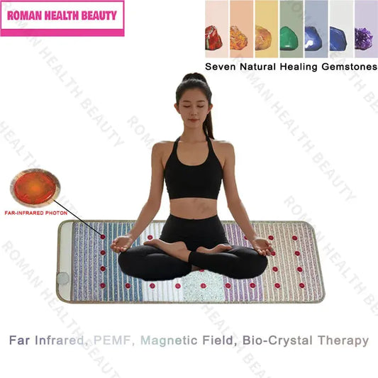 150×50cm Far Infrared PEMF Magnetic Therapy Bio-Crystal Mat Chakra Energy Photon Massage Cushion with Heating Long Wave Tech Krouse Supply Co