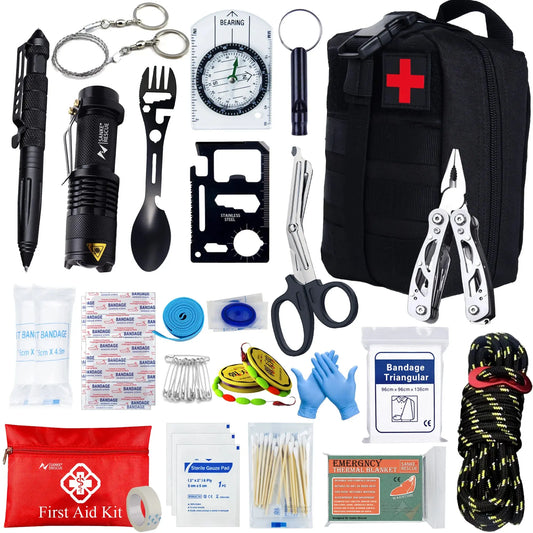 Survival First Aid Kit Survival Full Set Molle Outdoor Gear Emergency Kits Trauma Bag Camping Hiking IFAK Adventures EDC Krouse Supply Co