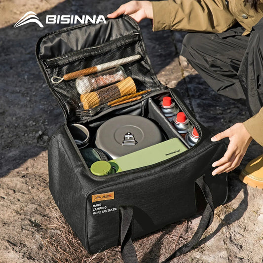 BISINNA Outdoor Camping Bag 26L Folding Gas Tank Storage Bag Picnic Cookwre Container Camp Supplies Adjustable Partition Krouse Supply Co