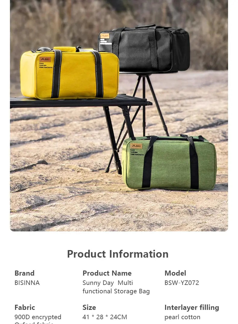 BISINNA Outdoor Camping Bag 26L Folding Gas Tank Storage Bag Picnic Cookwre Container Camp Supplies Adjustable Partition Krouse Supply Co