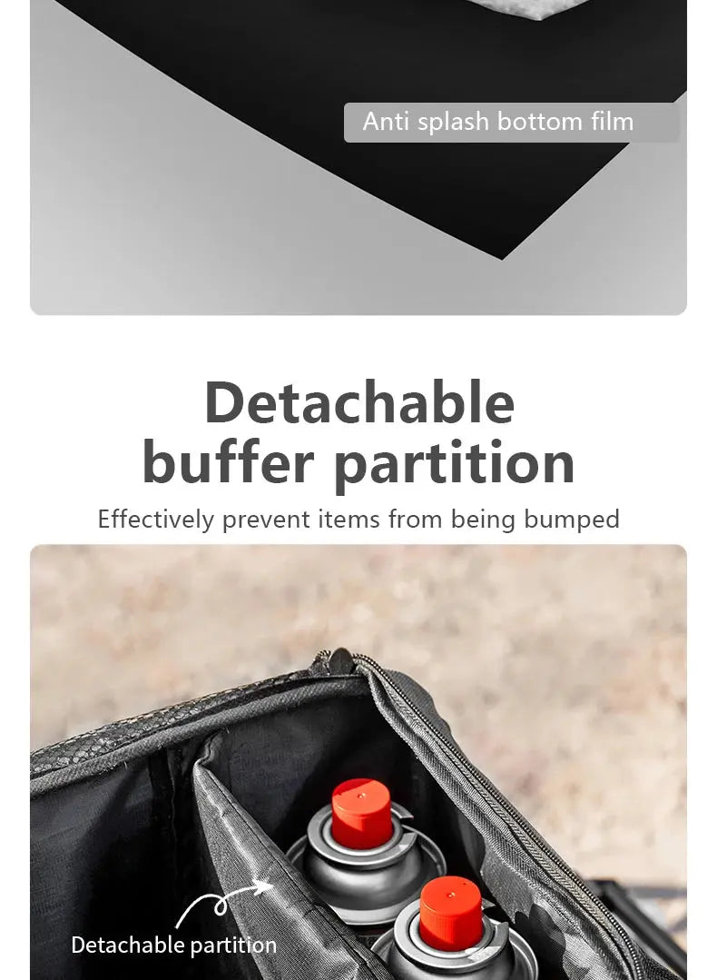 BISINNA Outdoor Camping Bag 26L Folding Gas Tank Storage Bag Picnic Cookwre Container Camp Supplies Adjustable Partition Krouse Supply Co