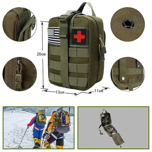 Survival First Aid Kit Survival Full Set Molle Outdoor Gear Emergency Kits Trauma Bag Camping Hiking IFAK Adventures Krouse Supply Co