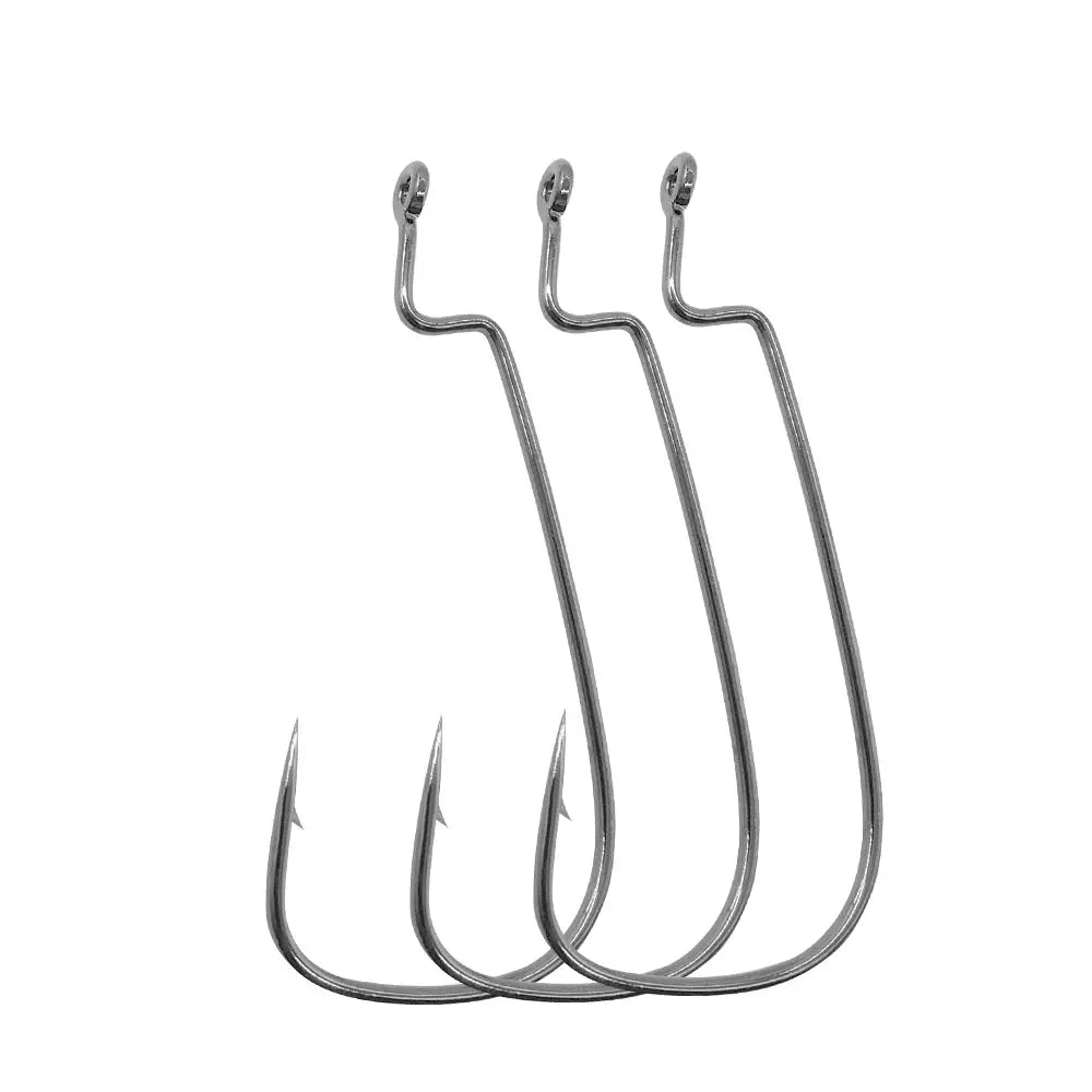 KESFISHING  Narrow Fishing Hook High Carbon Steel Offset Fishhook For Soft Worm Lure Barb Wobbler Krouse Supply Co