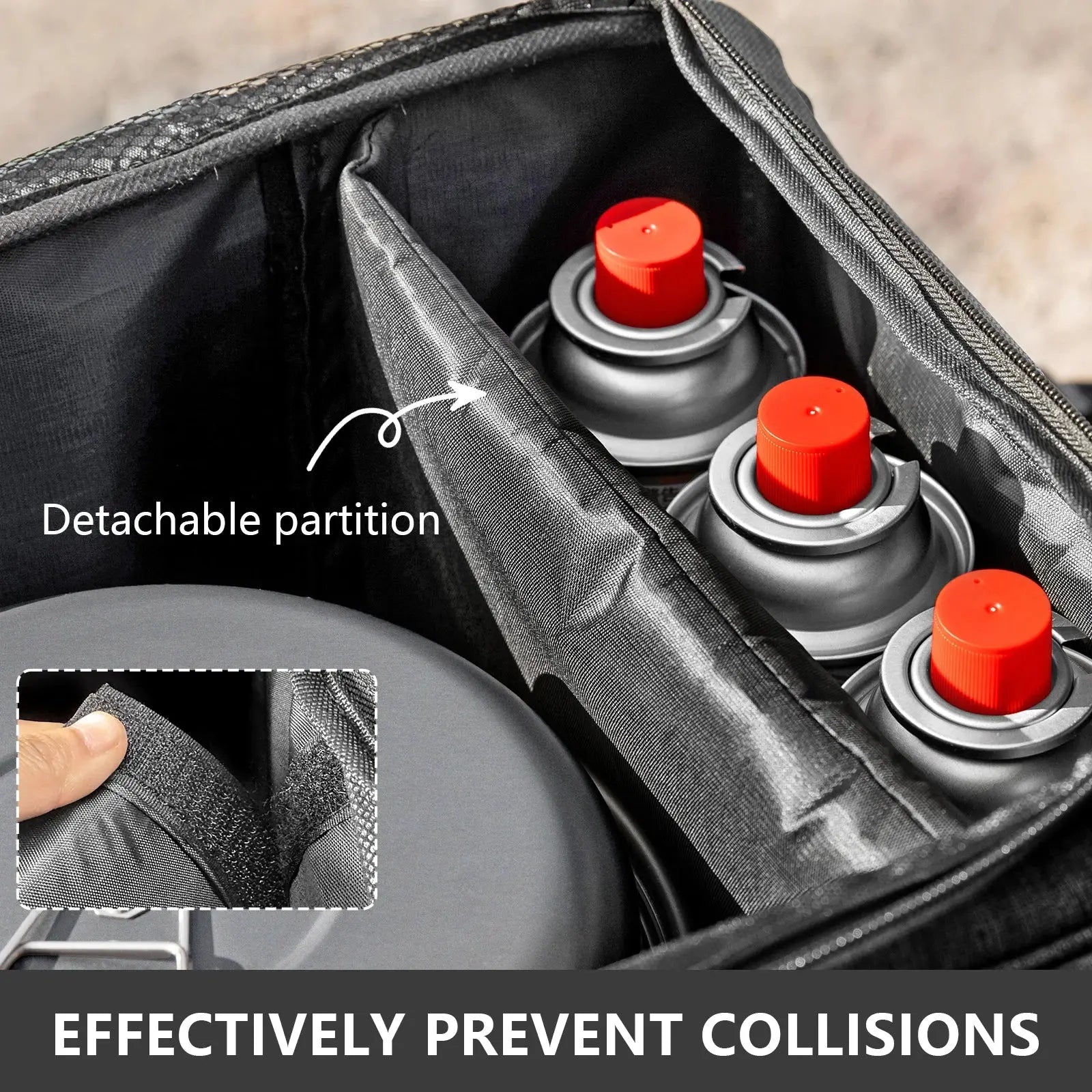 BISINNA Outdoor Camping Bag 26L Folding Gas Tank Storage Bag Picnic Cookwre Container Camp Supplies Adjustable Partition Krouse Supply Co