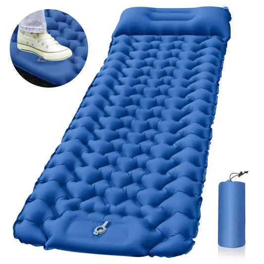 Outdoor Sleeping Pad Camping Inflatable Mattress with Pillows Travel Mat Folding Bed Ultralight Air Cushion Hiking Trekking Krouse Supply Co