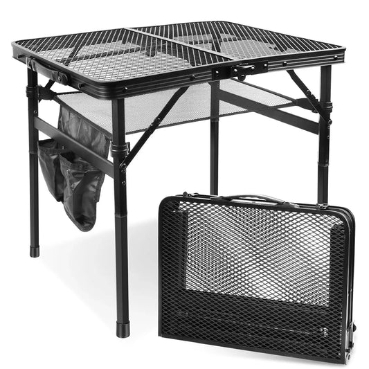 Camping Table with Mesh Desktop, Lightweight & Folding Grill Table, Outdoor Table for Camp, Cooking, BBQ, RV, Picnic ﻿ Krouse Supply Co